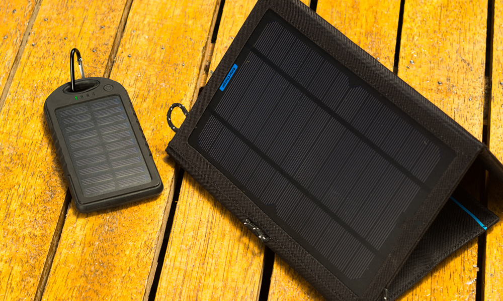 big and small solar battery charging panel