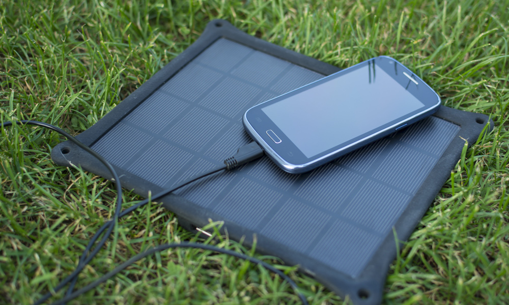 Solar Battery Charging a smartphone