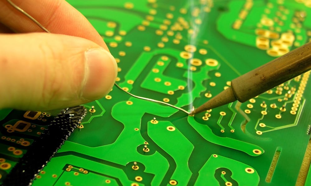 soldering on a motherboard chip
