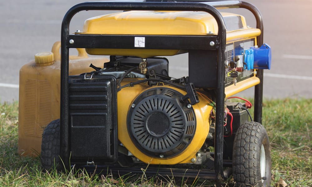 a Generator sitting on a lawn