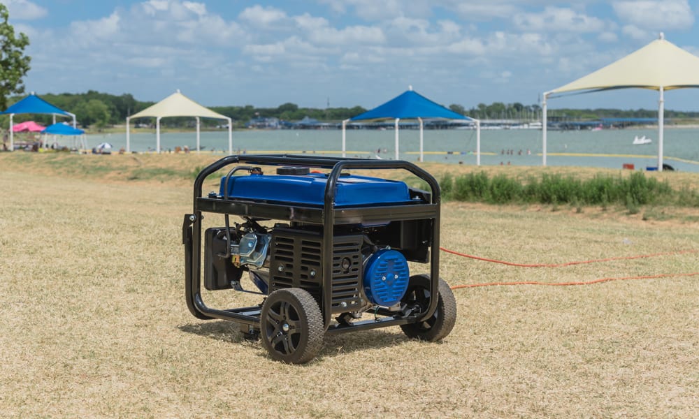 a Generator on gravel near a beach
