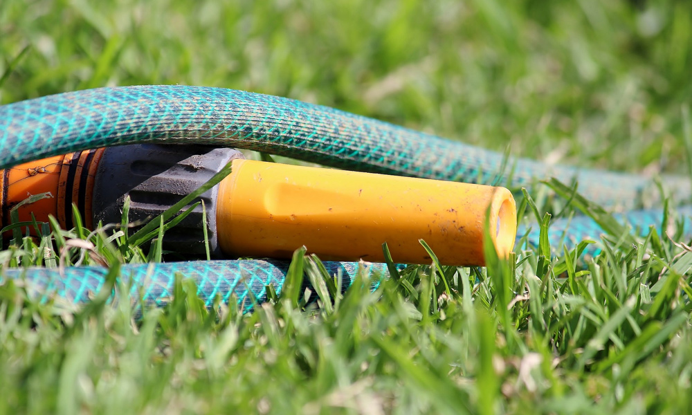 close up of a garden hose