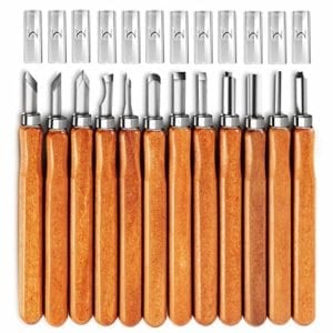 Ruisita Wood Carving Tools Set 4 in 1 Beginners Kit Carving Hook Tools Wood Whittling Tools Chip Carving Tools with Storage Bag for Spoon Bowl Cup Woodworking