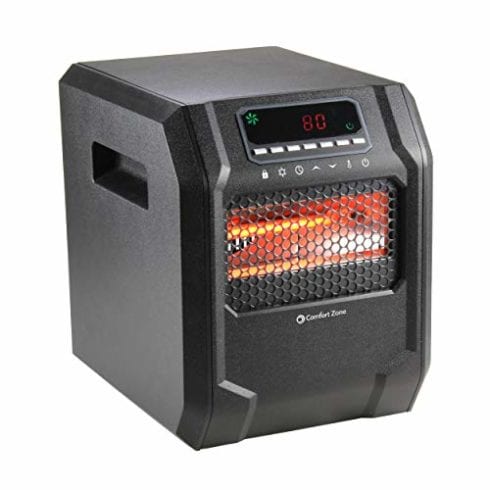 Comfort Zone 1,500-Watt Electric Digital Quartz Infrared Cabinet Space Heater