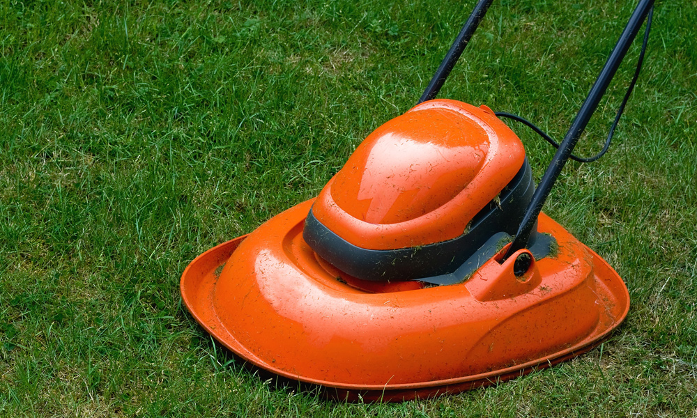 A orange Hover lawn mower